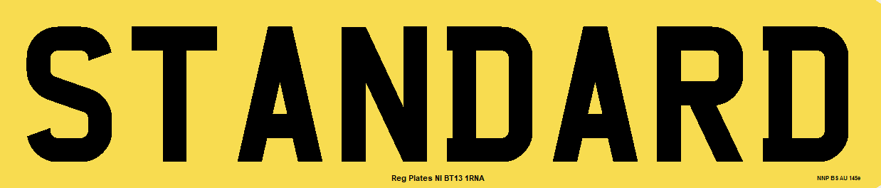 Standard UK Licence Plate (Single, REAR PLATE)